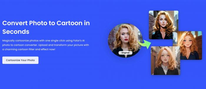 fotor AI photo to cartoon